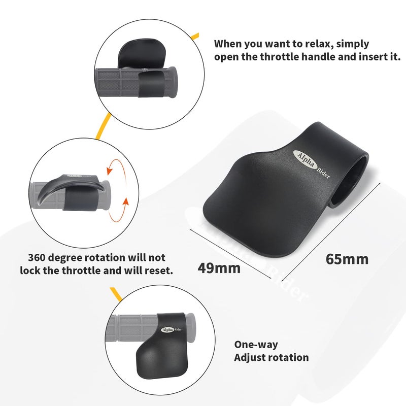 Alpha Rider Cruise Throttle Assist for 7/8" Handle Bars for Motorcycles Universal Motorcycle Throttle Mounted Assist Oil Control for Street Bike Sport Off Road Scooter Naked ATV 22MM Handlebar - Image 3